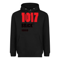 Black 1017 Brick Squad Black Red Heavyweight Hoodie - artisFamous