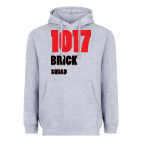 Heather Grey 1017 Brick Squad Black Red Heavyweight Hoodie - artisFamous
