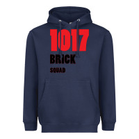 Navy 1017 Brick Squad Black Red Heavyweight Hoodie - artisFamous