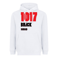 White 1017 Brick Squad Black Red Heavyweight Hoodie - artisFamous