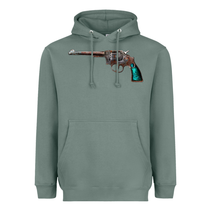 Revolver Handgun Heavyweight Hoodie by artisFamous | Teevron