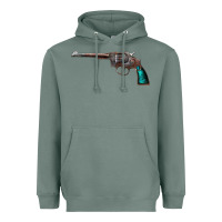 Sage Revolver Handgun Heavyweight Hoodie - artisFamous