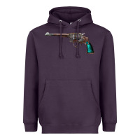 Plum Revolver Handgun Heavyweight Hoodie - artisFamous