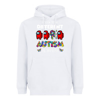 White a.mong us it's o.kay to be different autism awareness t shirt Heavyweight Hoodie - artisFamous