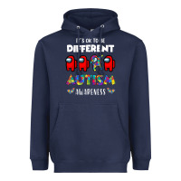 Navy a.mong us it's o.kay to be different autism awareness t shirt Heavyweight Hoodie - artisFamous