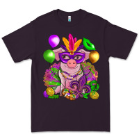 Plum Mardi Gras Pig Premium Tee - HowdyJamesFarm