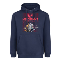 Navy valorant gaming design Heavyweight Hoodie - artisFamous
