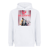 White valorant gaming design Heavyweight Hoodie - artisFamous