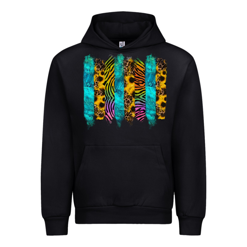 Turquoise Leopard Sunflowers Colorful Urban Hoodie by RanaPortraitStore | Teevron