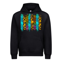 Black turquoise leopard sunflowers colorful Urban Hoodie - RanaPortraitStore