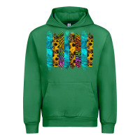 Emerald turquoise leopard sunflowers colorful Urban Hoodie - RanaPortraitStore