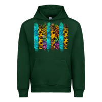 Forest Green turquoise leopard sunflowers colorful Urban Hoodie - RanaPortraitStore