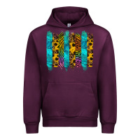 Mauve Wine turquoise leopard sunflowers colorful Urban Hoodie - RanaPortraitStore