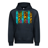 Navy turquoise leopard sunflowers colorful Urban Hoodie - RanaPortraitStore
