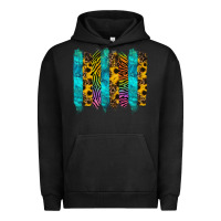Pigment Black turquoise leopard sunflowers colorful Urban Hoodie - RanaPortraitStore