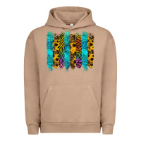 Pigment Burro turquoise leopard sunflowers colorful Urban Hoodie - RanaPortraitStore