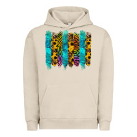 Pigment French Oak turquoise leopard sunflowers colorful Urban Hoodie - RanaPortraitStore