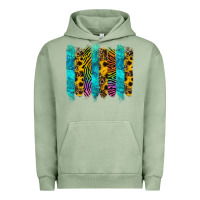 Pigment Oil Green turquoise leopard sunflowers colorful Urban Hoodie - RanaPortraitStore