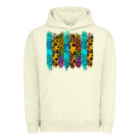 Pigment Pistachio turquoise leopard sunflowers colorful Urban Hoodie - RanaPortraitStore