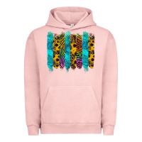 Pigment Salmon turquoise leopard sunflowers colorful Urban Hoodie - RanaPortraitStore