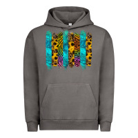 Pigment Tornado turquoise leopard sunflowers colorful Urban Hoodie - RanaPortraitStore