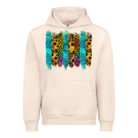 Sandshell turquoise leopard sunflowers colorful Urban Hoodie - RanaPortraitStore