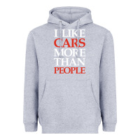 Heather Grey I LIKE CARS MORE THAN PEOPLE Heavyweight Hoodie - artisFamous