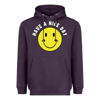 Plum retro   have a nice day   smile happy face Heavyweight Hoodie - artisFamous