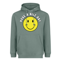 Sage retro   have a nice day   smile happy face Heavyweight Hoodie - artisFamous