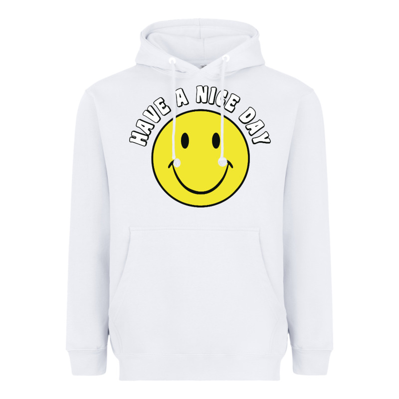 Retro   Have A Nice Day   Smile Happy Face Heavyweight Hoodie by artisFamous | Teevron