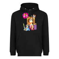 Black bluey mom dad funny queen for family lover t shirt Heavyweight Hoodie - artisFamous