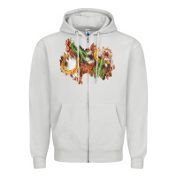 Dove Grey horseshoe cowhide cactus patch Zipper Hoodie - AdoDesignShop