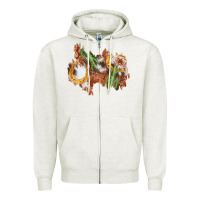 Oatmeal Heather horseshoe cowhide cactus patch Zipper Hoodie - AdoDesignShop