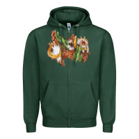 Sports Green horseshoe cowhide cactus patch Zipper Hoodie - AdoDesignShop