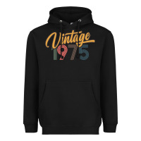 Black retro vintage 1975 women's Heavyweight Hoodie - artisFamous