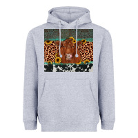 Heather Grey red angus leopard Heavyweight Hoodie - JahusDesignShop