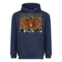 Navy red angus leopard Heavyweight Hoodie - JahusDesignShop