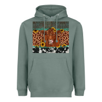 Red Angus Leopard Heavyweight Hoodie | Teevron
