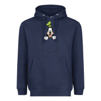 Navy goofy pocket goofy pocket t shirt Heavyweight Hoodie - artisFamous