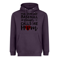 Plum womens my favorite baseball player calls me mom Heavyweight Hoodie - artisFamous