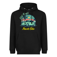 Black Vintage Funny Beetle Bug Distressed Classic Cars Old Bugs Never Die Heavyweight Hoodie - artisFamous