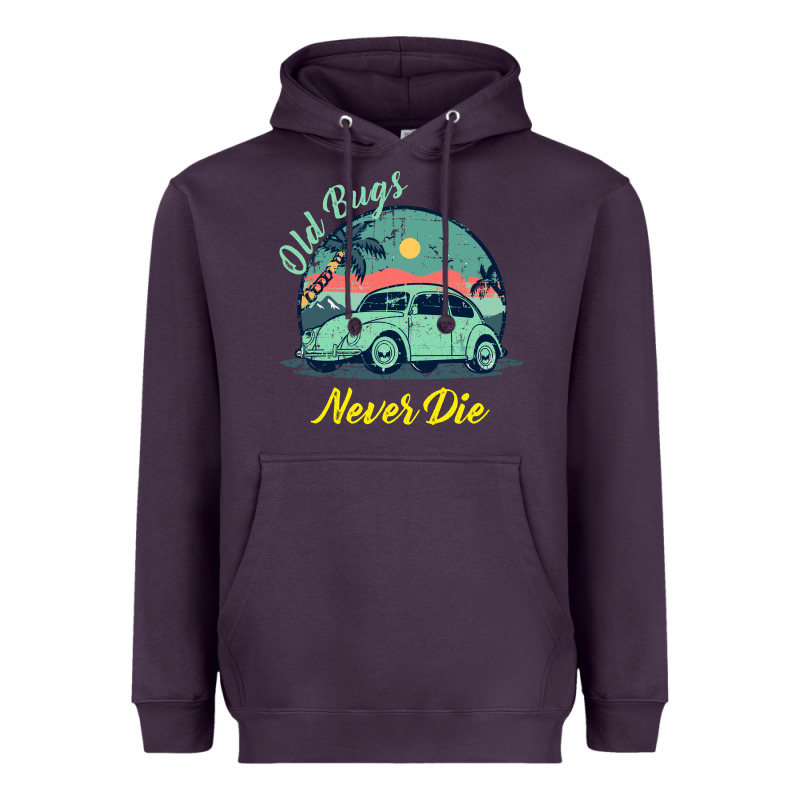 Vintage Funny Beetle Bug Distressed Classic Cars Old Bugs Never Die Heavyweight Hoodie by artisFamous | Teevron