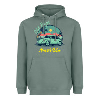 Sage Vintage Funny Beetle Bug Distressed Classic Cars Old Bugs Never Die Heavyweight Hoodie - artisFamous