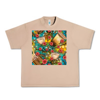 Honey And Bee Coffee Cup With Flowers And Leopard Seamless Pattern Bbs Urban Heavy Tee | Teevron