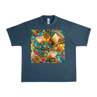 Midnight Navy honey and bee coffee cup with flowers and leopard seamless pattern bbs Urban Heavy Tee - BundleAndBundleShop
