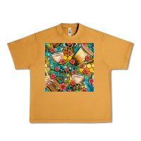 Peanut Butter honey and bee coffee cup with flowers and leopard seamless pattern bbs Urban Heavy Tee - BundleAndBundleShop