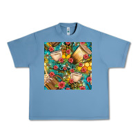 Pebble Blue honey and bee coffee cup with flowers and leopard seamless pattern bbs Urban Heavy Tee - BundleAndBundleShop