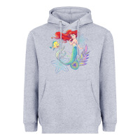 Heather Grey the little mermaid ari  and flounder sea t shirt Heavyweight Hoodie - artisFamous