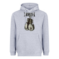 Heather Grey boxing vintage fight gloves Heavyweight Hoodie - artisFamous