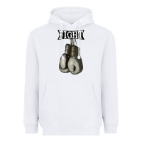 White boxing vintage fight gloves Heavyweight Hoodie - artisFamous
